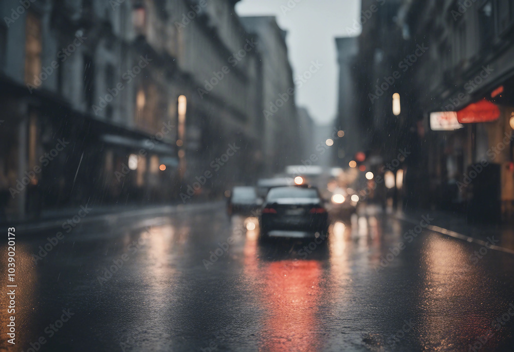 Rain on a street Rain on a street