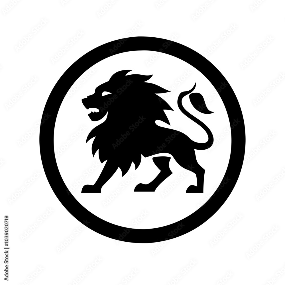 Fototapeta premium Leo. Icon, logo, symbol, sign. A simple black and white drawing.