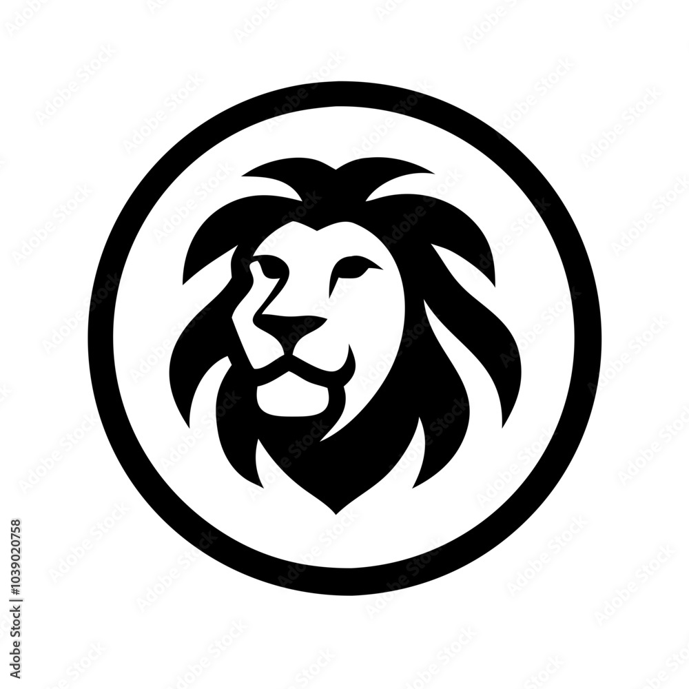 Fototapeta premium Leo. Icon, logo, symbol, sign. A simple black and white drawing.