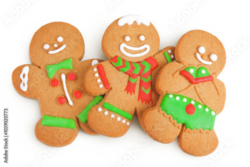 christmas gingerbread cookie isolated on white background