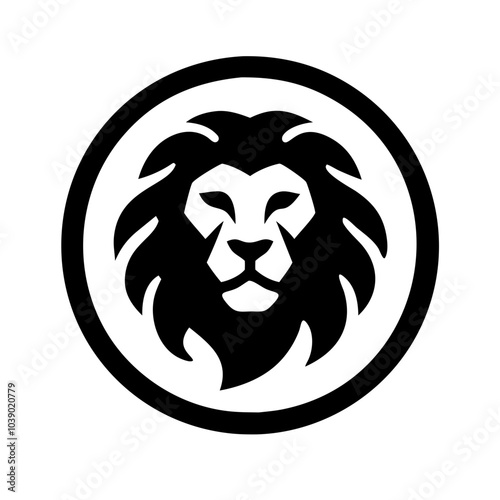 Leo. Icon, logo, symbol, sign. A simple black and white drawing.