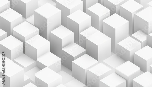 Abstract Geometric Pattern of White Cubes