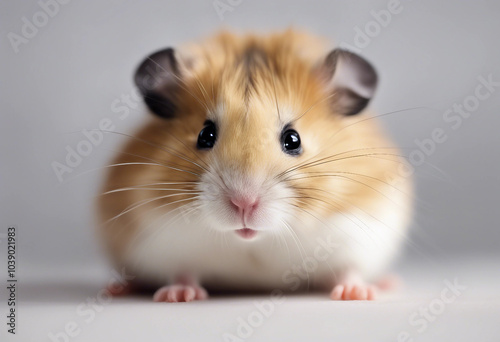 Sitting hamster isolated on a white background