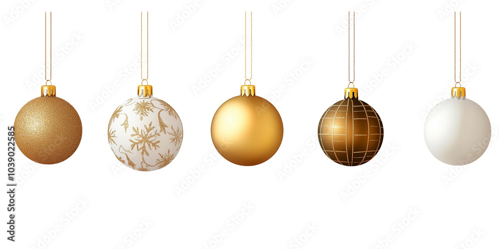 christmas white and gold balls on white background christmas white and gold balls on white background