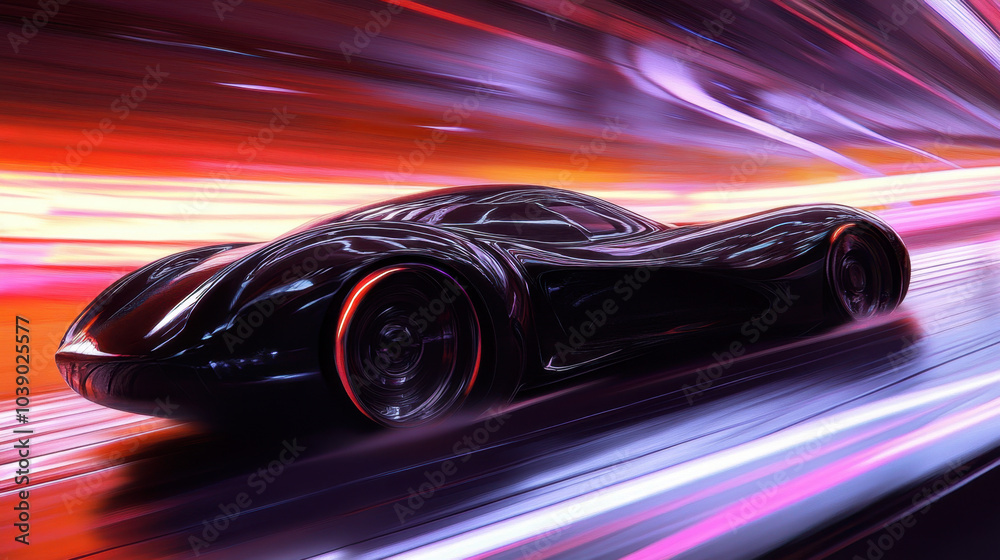 Sleek and Fast Supercar on the Open Road Sleek and Fast Supercar on the Open Road