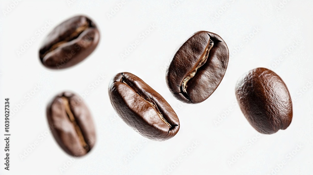 A cluster of coffee grains resting beside a mound of cocoa beans on a white kitchen surface A cluster of coffee grains resting beside a mound of cocoa beans on a white kitchen surface