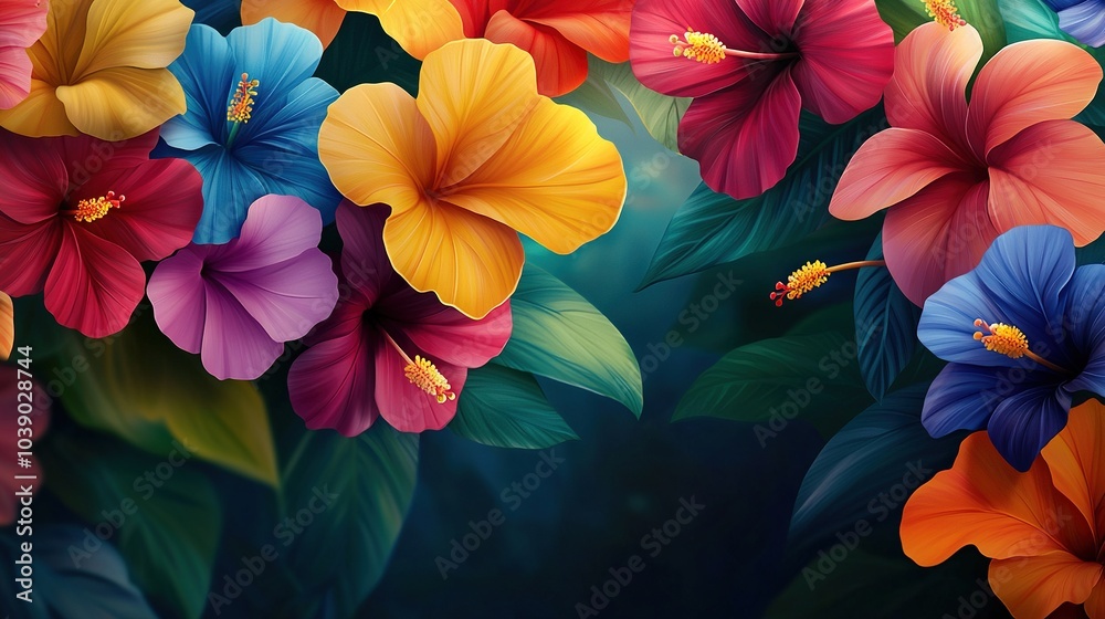 A close-up of a bouquet of flowers with foliage beneath them, showcasing their beauty from all angles A close-up of a bouquet of flowers with foliage beneath them, showcasing their beauty from all angles