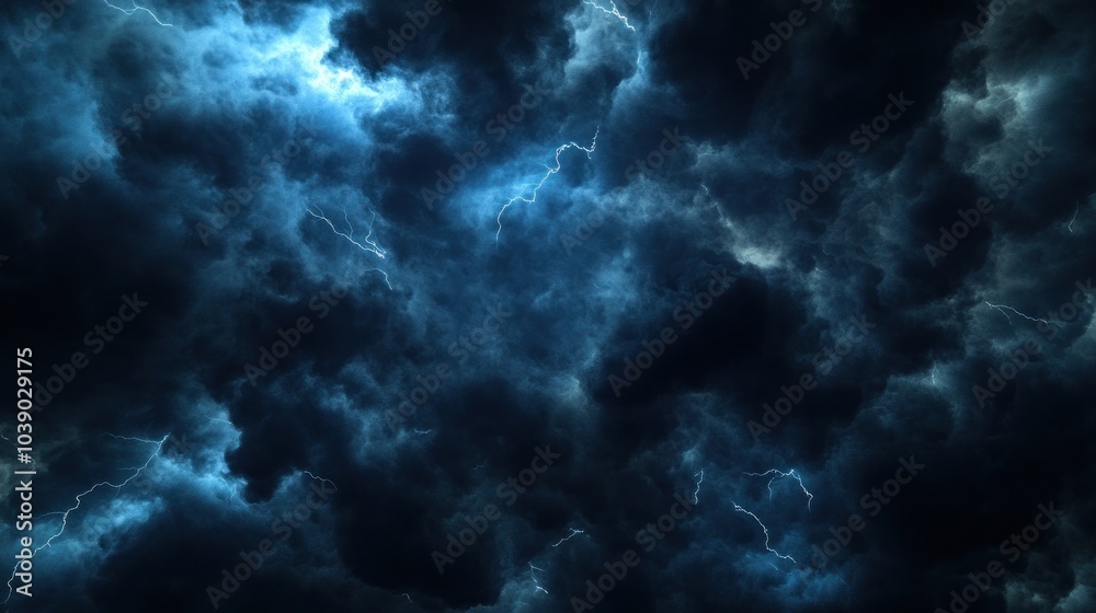 Fototapeta premium Stormy Sky with Lightning