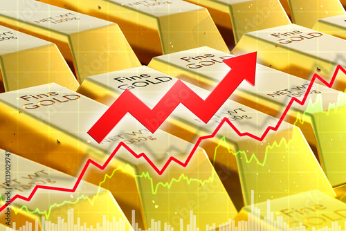 Rising gold prices. Gold ba...