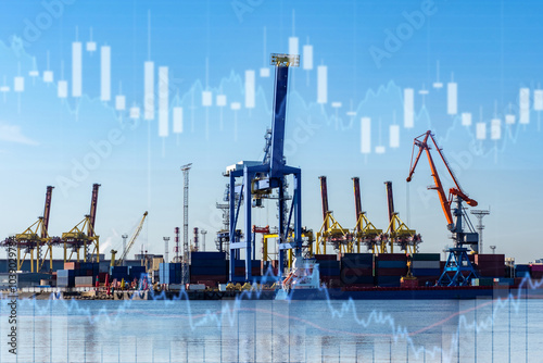 Marine cargo terminal. Harb...