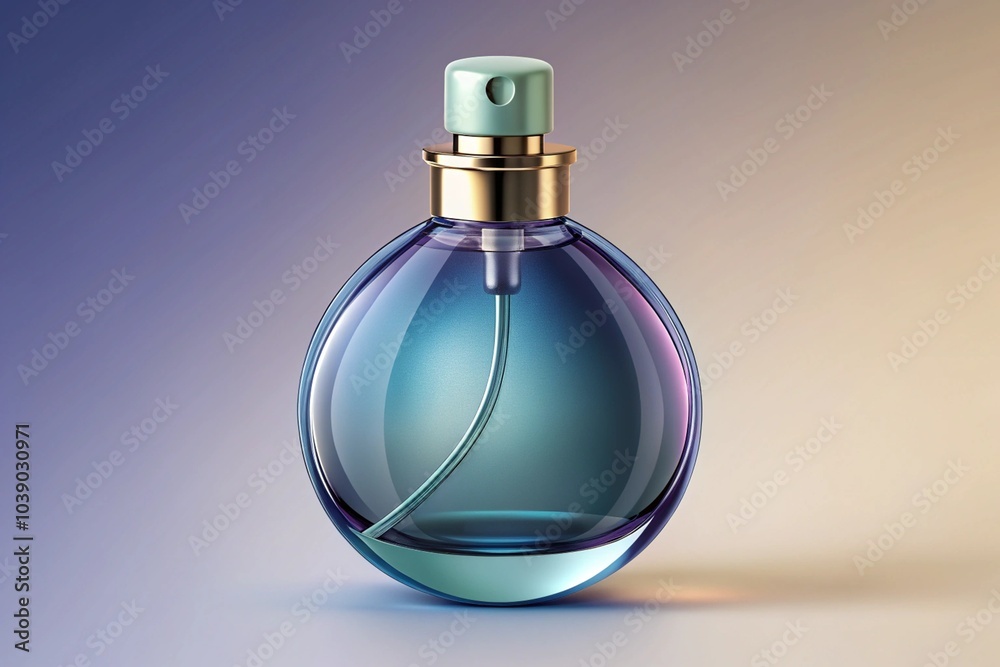 Packaging Box Design with Bottle for Perfume and Cosmetic Realistic Design Mockup