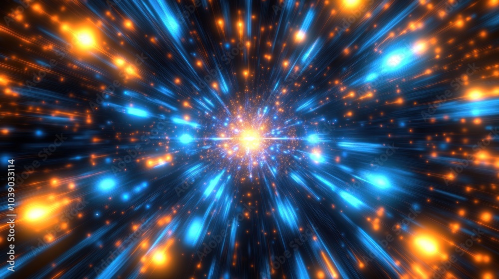 Abstract Blue and Orange Light Streaks Abstract Blue and Orange Light Streaks