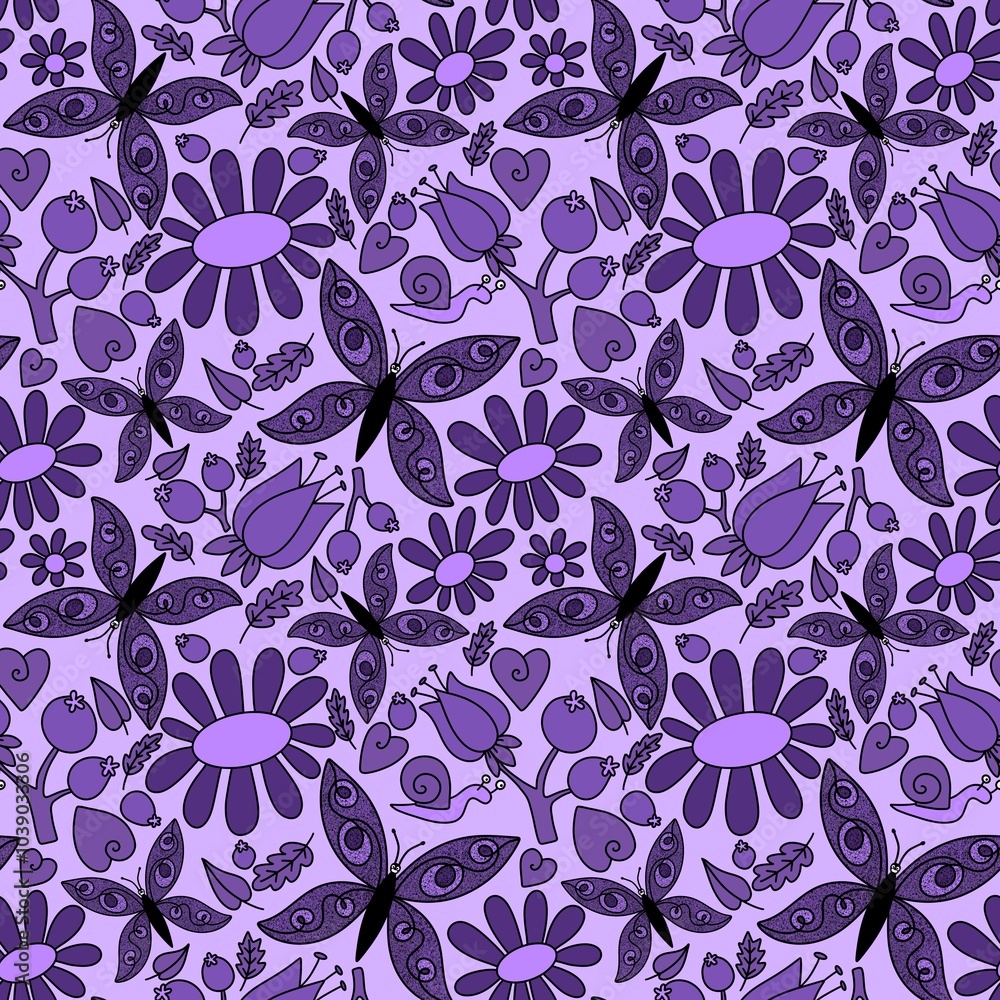 Obraz premium Abstract floral seamless retro flower pattern for fabrics and linens