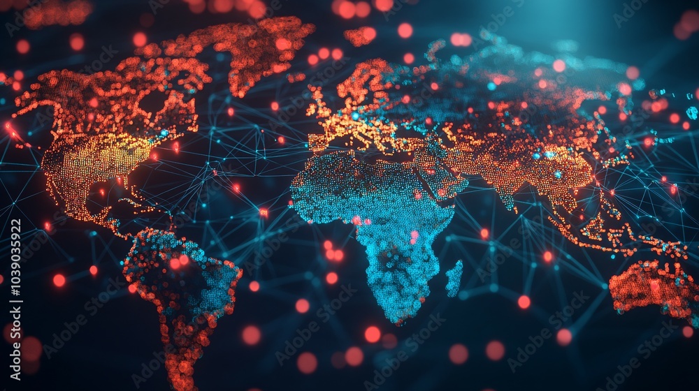 A Digital Map of the World with Interconnected Nodes A Digital Map of the World with Interconnected Nodes