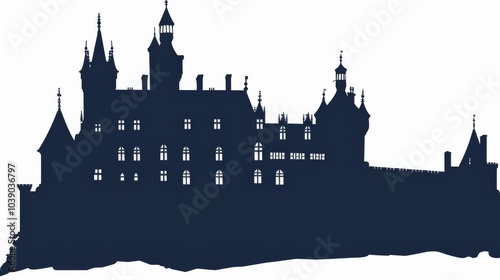 Silhouette of Chateau de Bonaguil with intricate architectural details perfect for tourism and historical themes photo