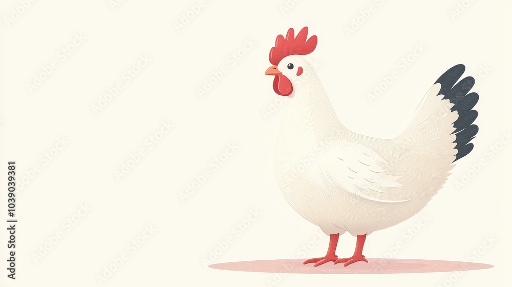 custom made wallpaper toronto digitalA White Chicken Standing in Front of a Pink Background