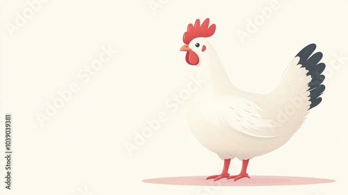 Wallpaper Mural A White Chicken Standing in Front of a Pink Background Torontodigital.ca