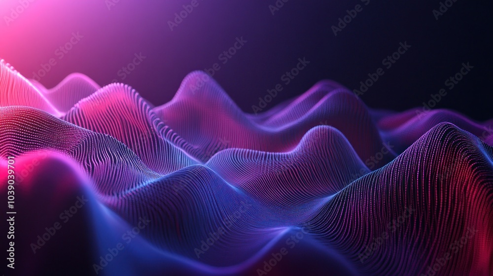 Abstract Digital Landscape with Wavy Lines Abstract Digital Landscape with Wavy Lines