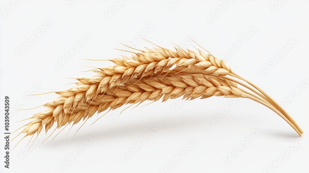 An ear of wheat isolated on transparent or white background, An ear of wheat isolated on transparent or white background,