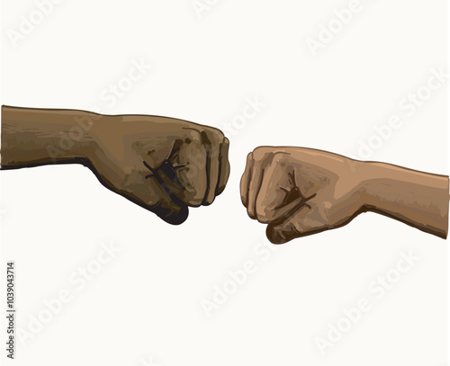 Greeting Fist, Fists Bump greeting black men signs Hi symbol fight symbol hands gesture asy line illustration black line on white background