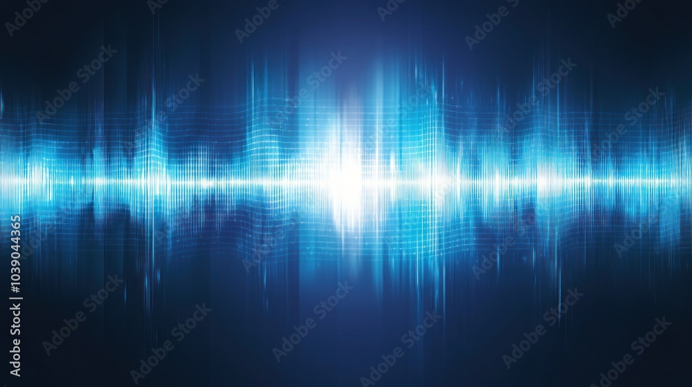 Abstract Blue Digital Sound Wave Background