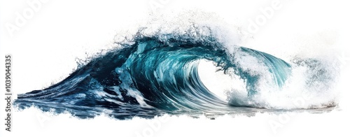 Water wave isolated on white background, water splash