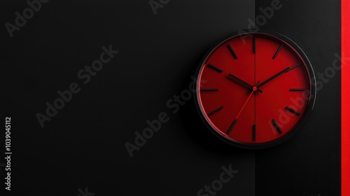 Wallpaper Mural Minimalist Red and Black Clock Wall Decor Torontodigital.ca