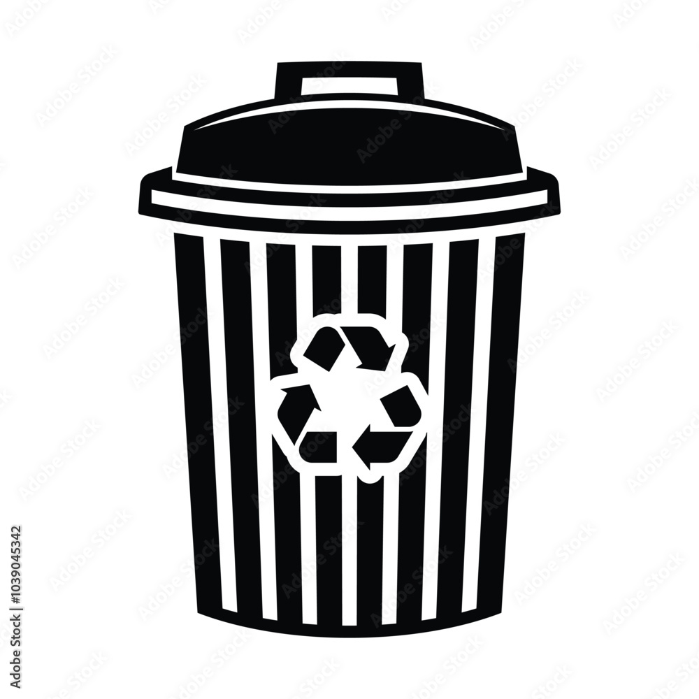 Eco-Friendly Trash Bin Icon for Recycling Purposes
