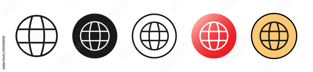 Web Icon Set. Flat and simple black and outline globe icons for web and design. Editable vectors. Web Icon Set. Flat and simple black and outline globe icons for web and design. Editable vectors.