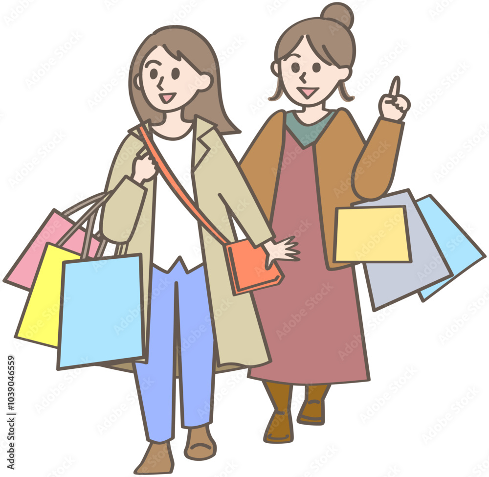 買い物を楽しむ人々 買い物を楽しむ人々