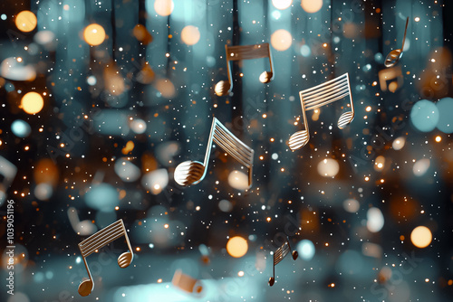 Music in the Fire:  A symphony of glowing music notes dances amidst a fiery, abstract background, evoking passion, energy, and the raw power of music.  