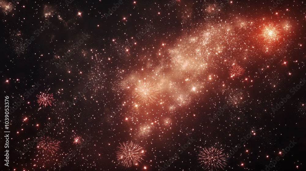 Mesmerizing Fireworks Display in the Night Sky