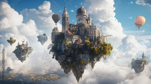 amazing building 3D surrealism background