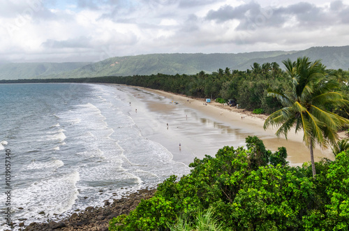 
Majestic tropical golden sandy Four Mile Beach in Port Douglas, Queensland, Australia. It is one of the most popular and well-known beaches in Tropical North Queensland.