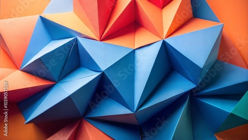 Abstract Geometric Shapes with Folded Paper Effect