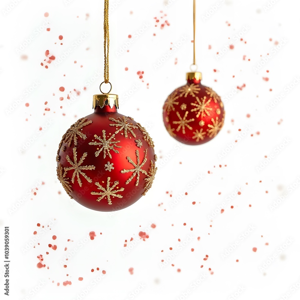 Fototapeta premium Christmas Decorations Isolated on White Background