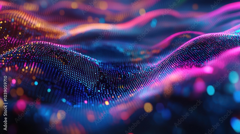 Abstract Wavy Digital Pattern