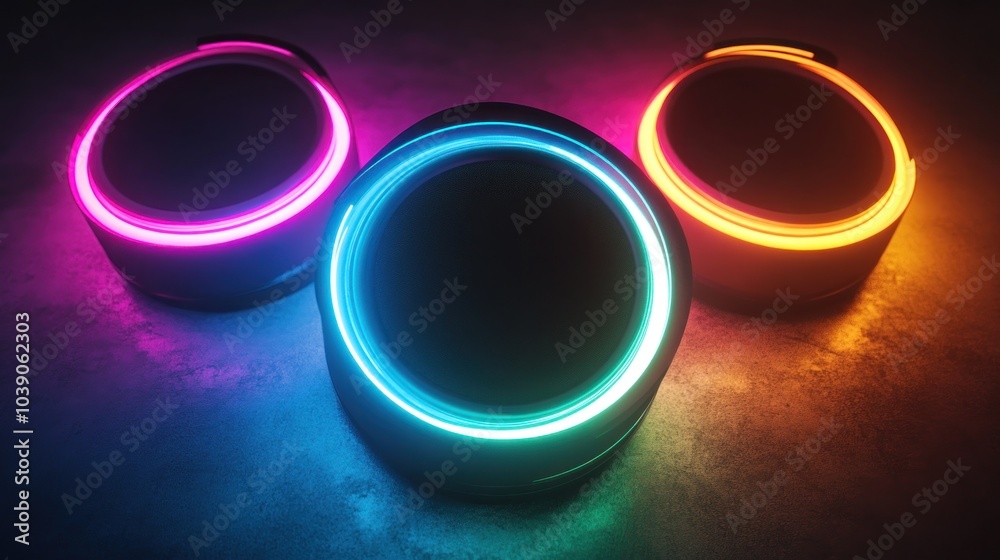 Neon Glowing Circles Neon Glowing Circles