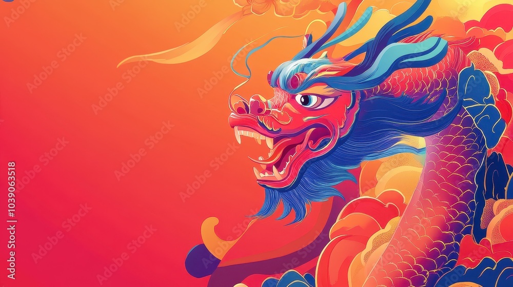 Vibrant and Mystical Chinese Dragon Illustration Vibrant and Mystical Chinese Dragon Illustration