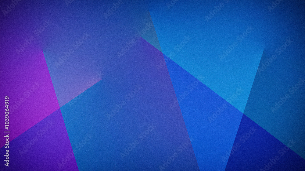 Obraz premium Vibrant geometric 4K background with shades of blue and purple. The grainy texture and sharp abstract shapes create a striking modern design ideal for digital and print use