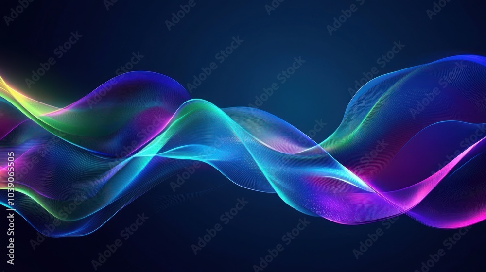 Abstract Neon Wave Design