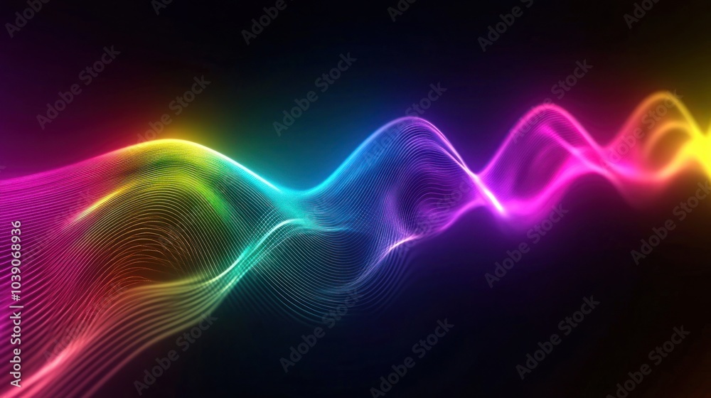 Fototapeta premium Abstract Neon Rainbow Wave