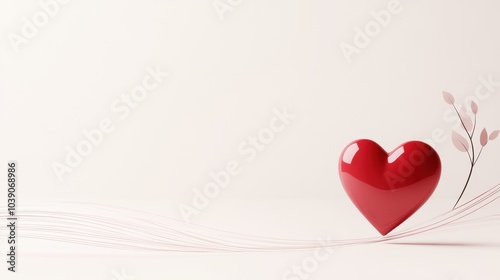 Minimalist Valentine's Day Heart and Floral Branches photo