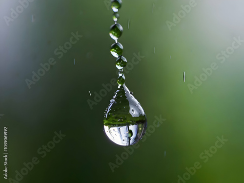 Macro water drop after rain