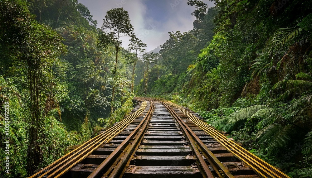 Fototapeta premium railway in the mountains