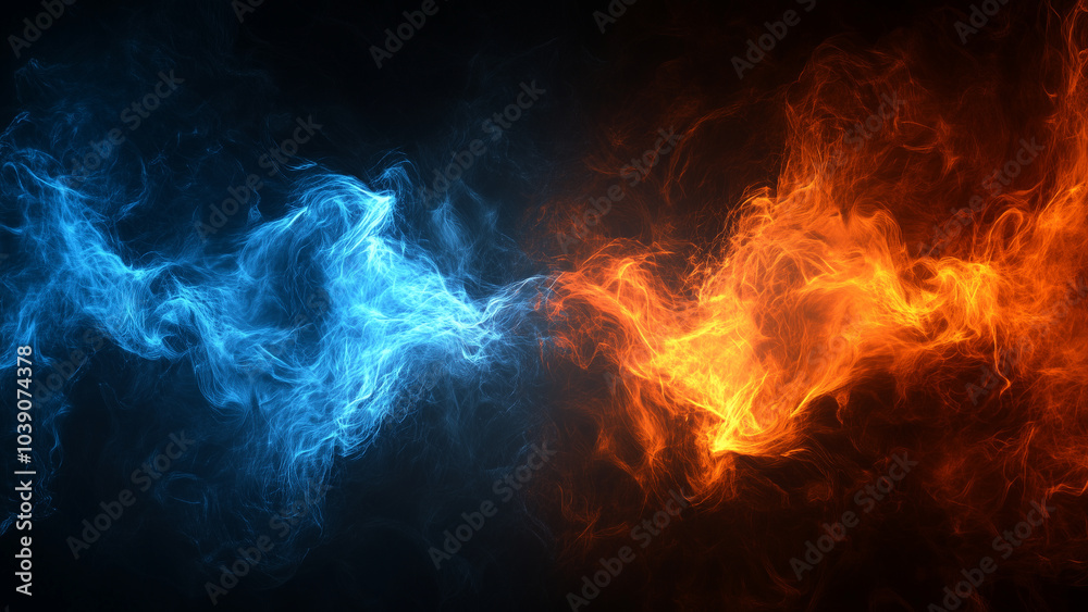 Merging Blue and Orange Mist: A Glorious Contrast on Black Merging Blue and Orange Mist: A Glorious Contrast on Black