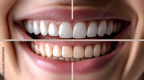 Blog post showcasing the effectiveness of teeth whitening, with before-and-after photos highlighting the dramatic change from stained teeth to a bright, white smile