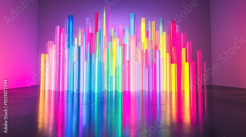 Abstract Neon Cityscape