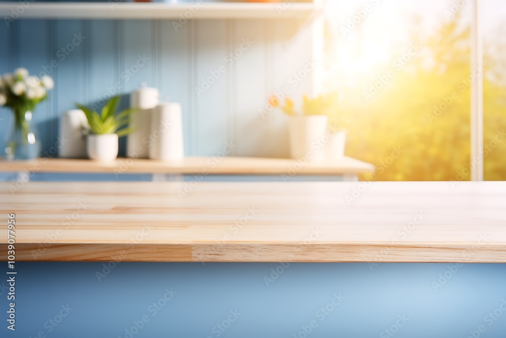 Wooden Countertop Kitchen Sink Window Sunlight Wooden Countertop Kitchen Sink Window Sunlight