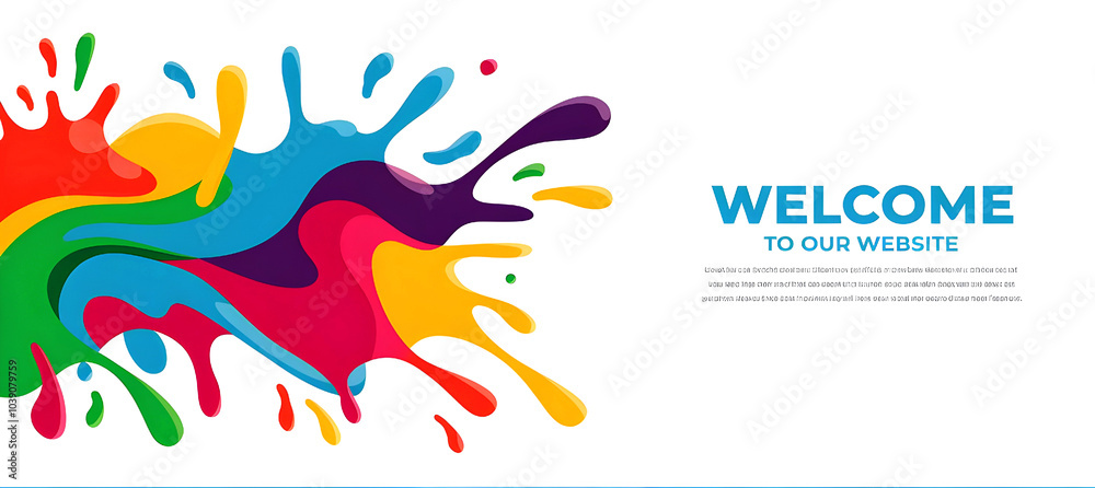 trendy banner design for modern websites. Abstract, vector-style, colorful splashes.